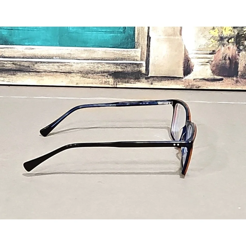 Adin Thomas Eyeglasses Frames AT-470 C1 Clear Brown Blue Square 54-15-140